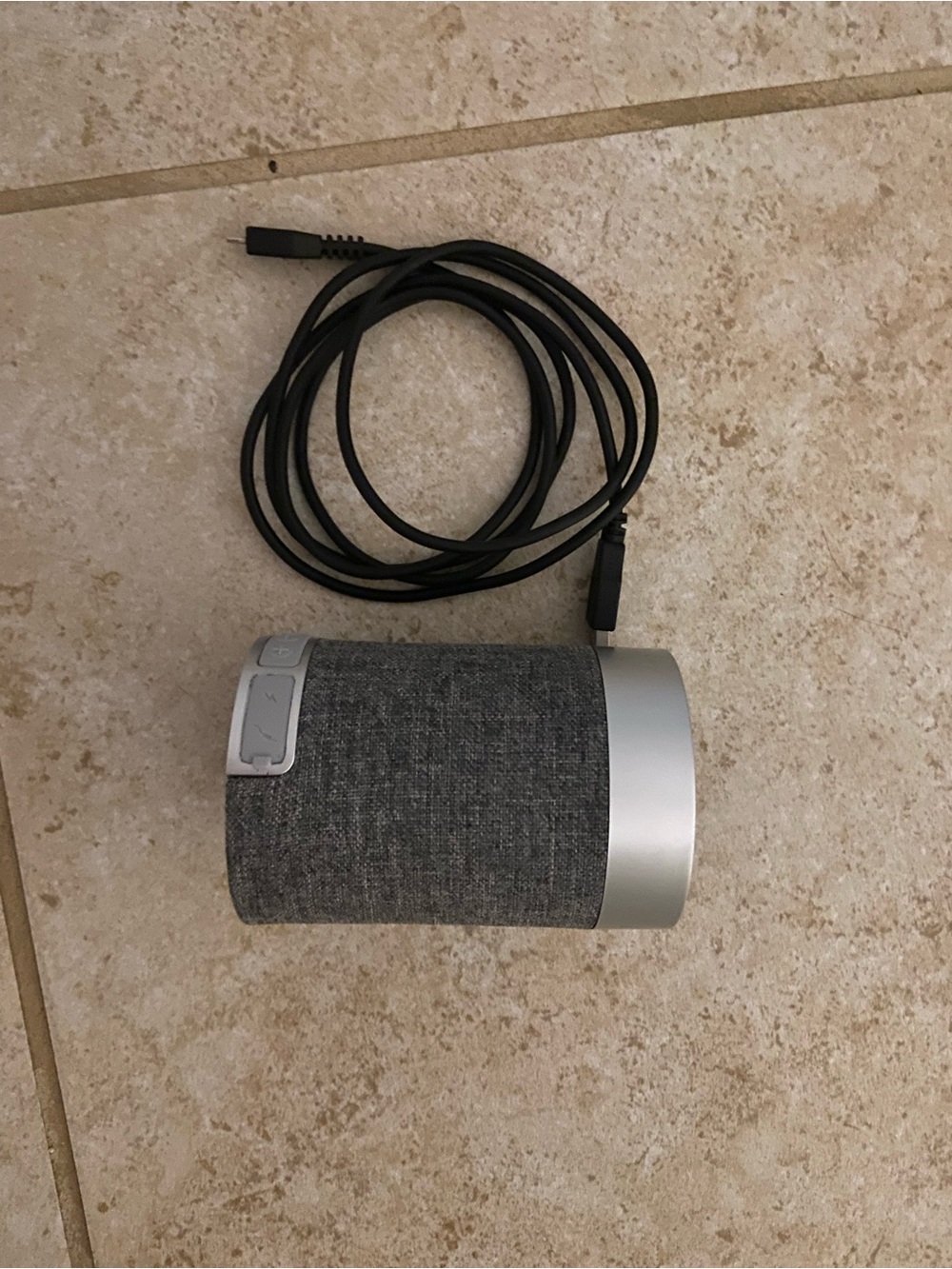Portable Fabric Bluetooth Speaker with Aux Cable - Gray